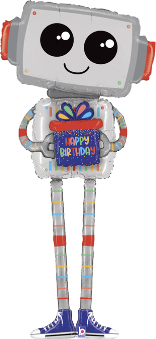 6ft Tall Happy Birthday Giant Robot Balloon